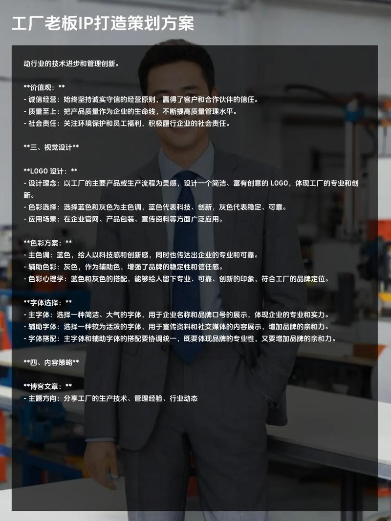 匠心鑄就品牌靈魂——工廠創(chuàng)始人個人IP打造與形象設計方案